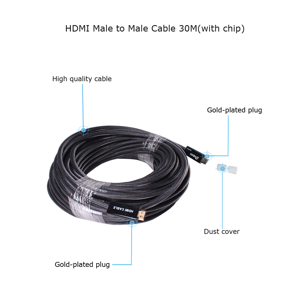 DTECH DT-6630C 30M Hdmi Cable With Chip,HDMI Converter Cable