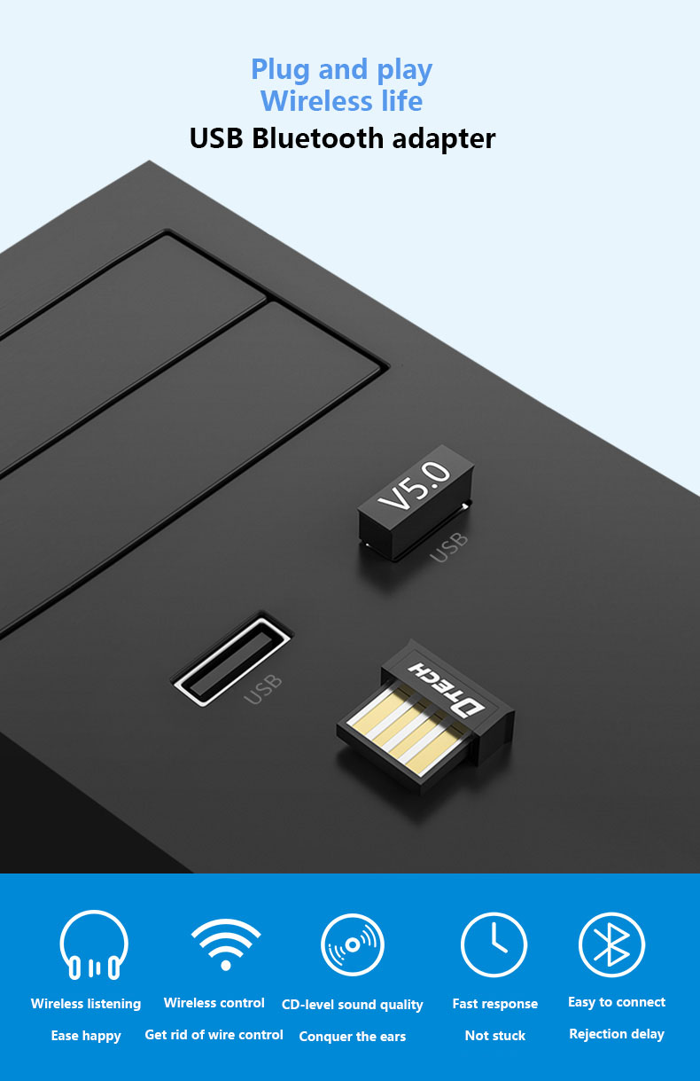 Adaptador Bluetooth 4.0  5.0 Dongle USB » Navitech