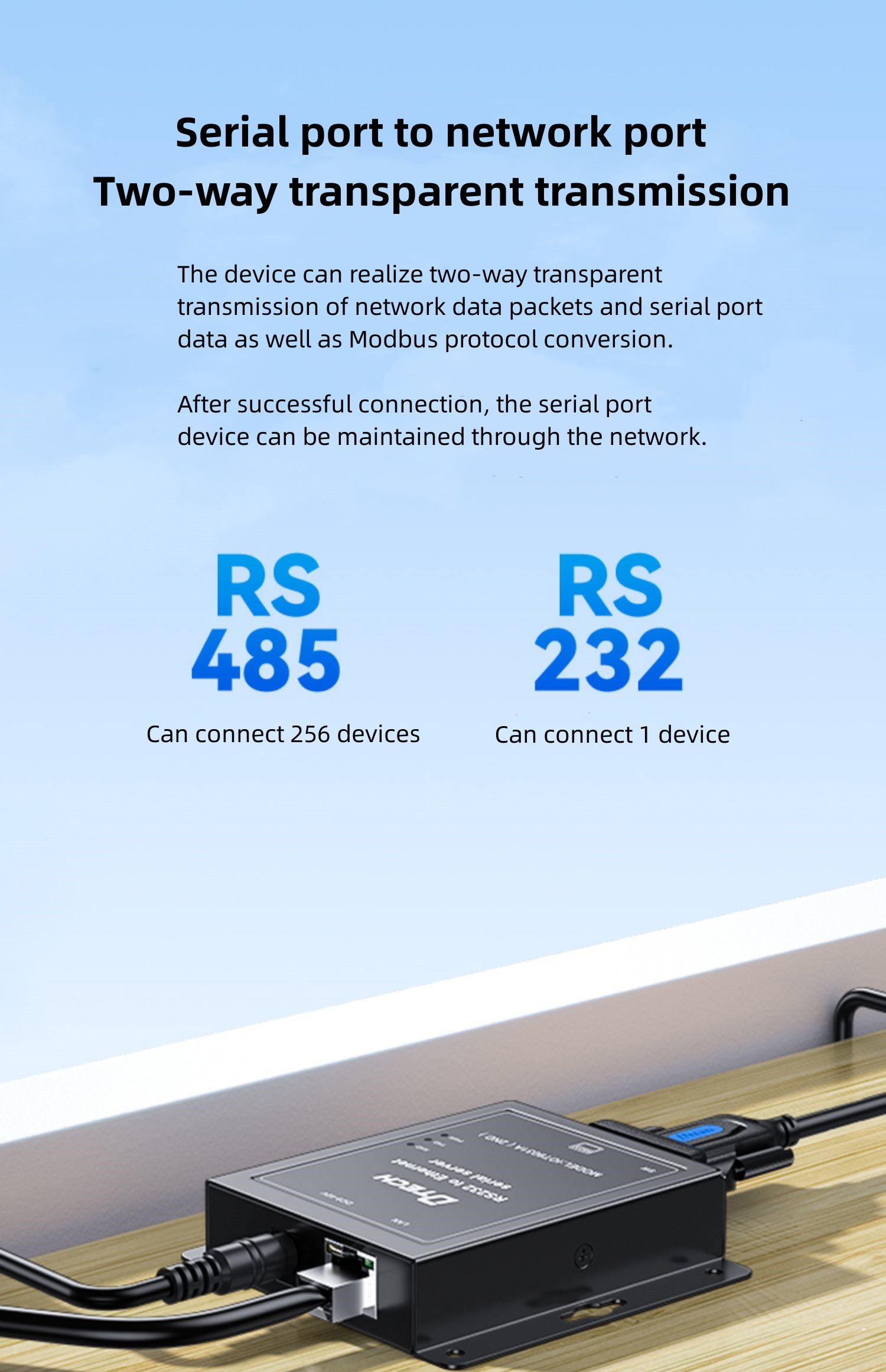 RS232 to Ethernet Serial Server