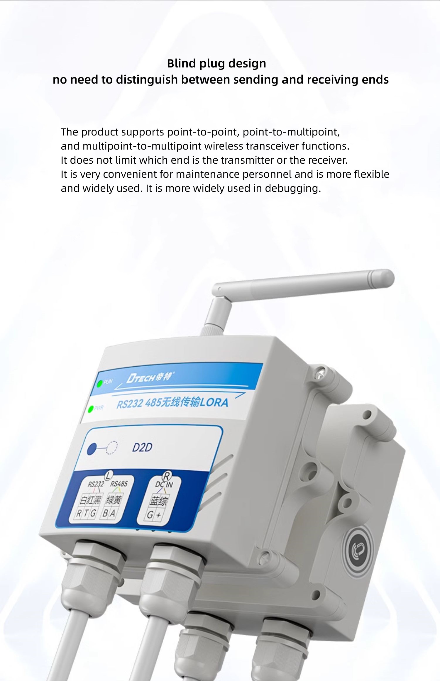 RS232/485 wireless data transmission station DTU