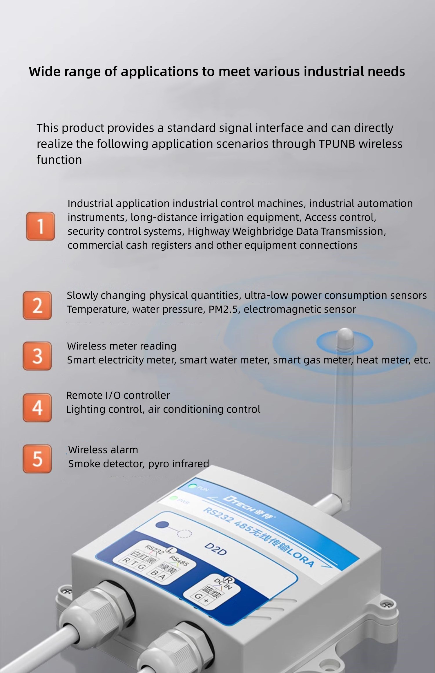 RS232/485 wireless data transmission station DTU