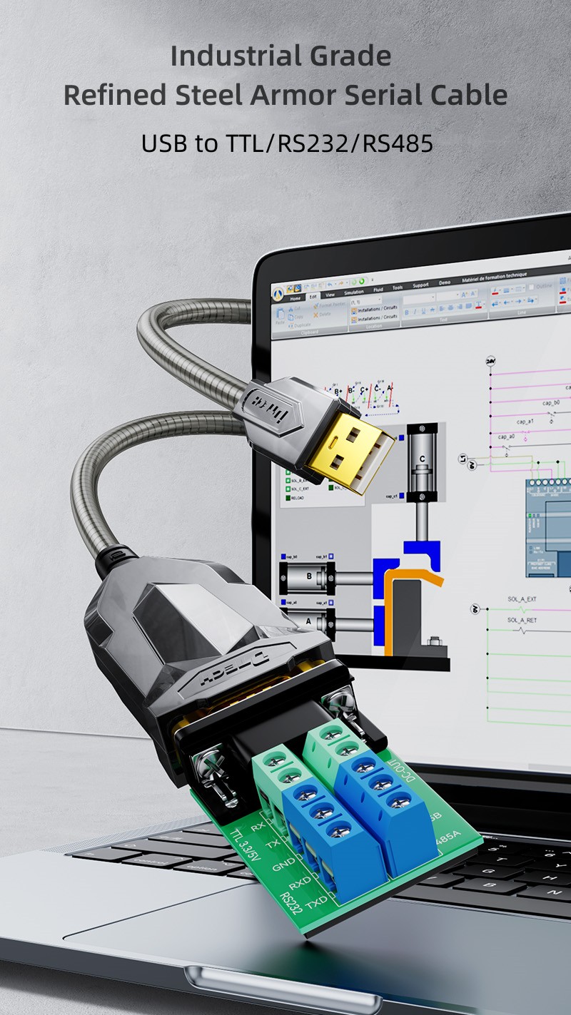 USB to RS232 RS485 TTL Armor Serial Cable