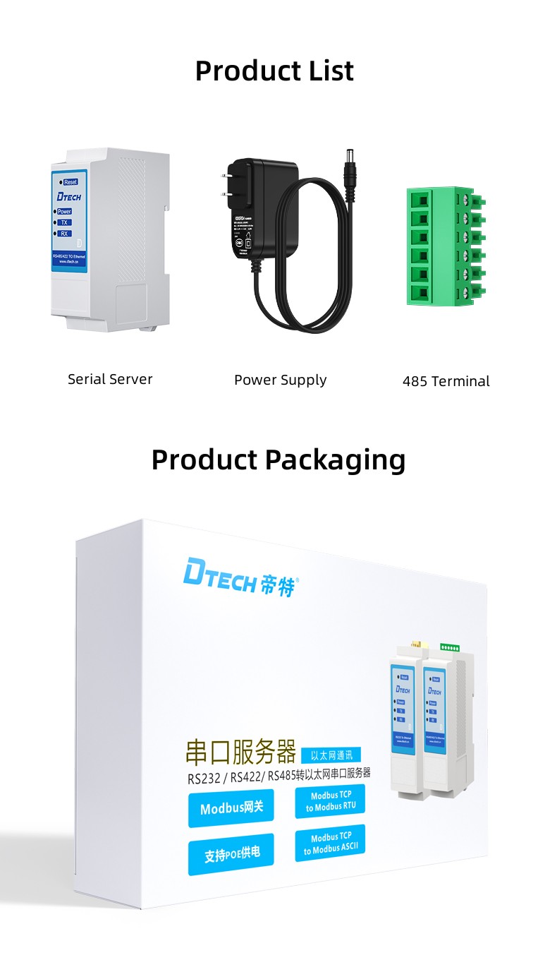 RS422/485 to Ethernet (Din Rail)