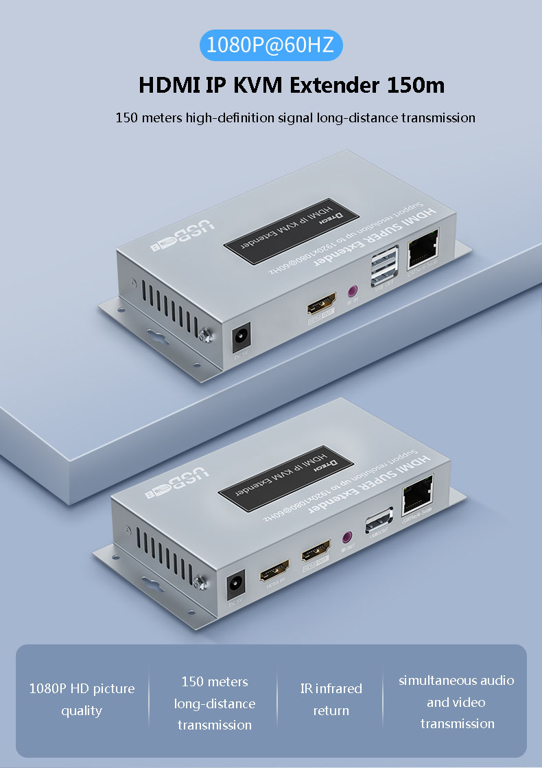 HDMI IP KVM-verlenger 150m