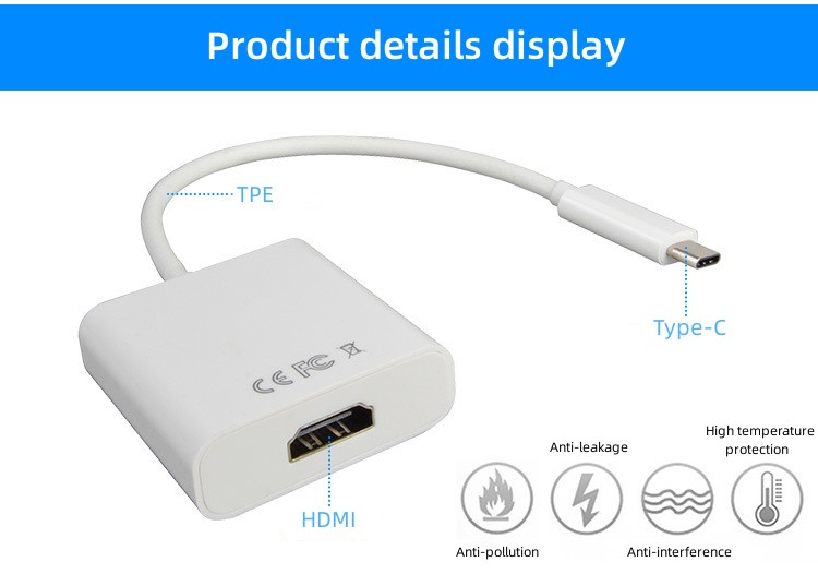 Type C to HDMI Conversion Cable