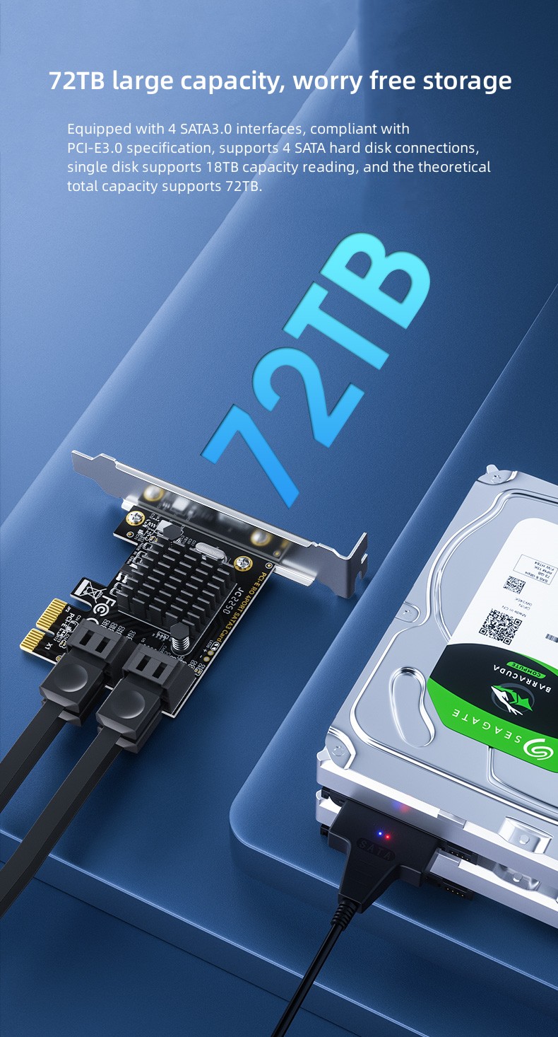 PCI-E to 4 Port SATA3.0 Expansion Card PCI-E ho 4 Port SATA3.0 Katoloso ea Katoloso