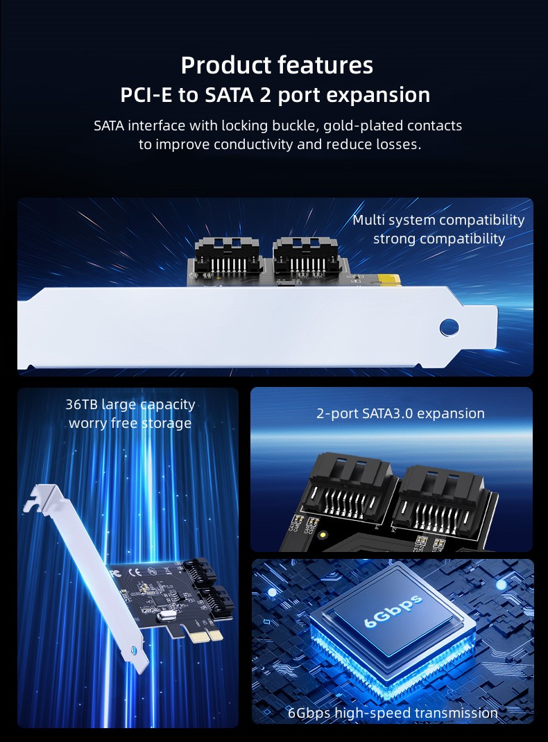 PCI-E to 2 Port SATA3.0 Expansion Card