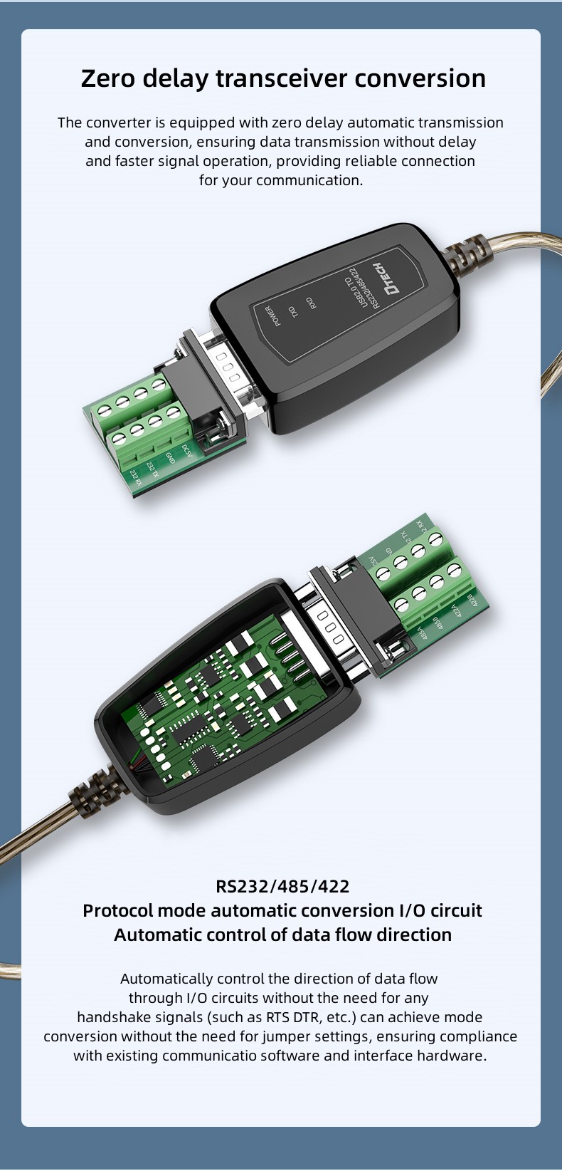 High Resolution DTECH DT-5019C 0.5m 1m 1.5m USB2.0 To RS485 High Resolution DTECH DT-5019C 0.5m 1m 1.5m USB2.0 To RS485
