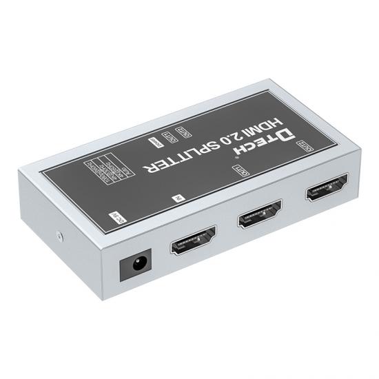 DTECH 1x2 HDMI 2.0 Splitter 4K 60Hz HDR 4:4:4 HDCP 2.2 18Gbps EDID 3D 1 in 2 out 
