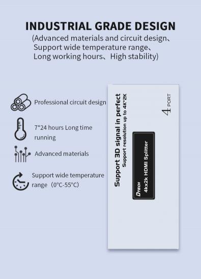 Acheter DTECH 1 En 4 Sorties HDCP EDID V1.4 4k 3D 1080p 60hz 1x4